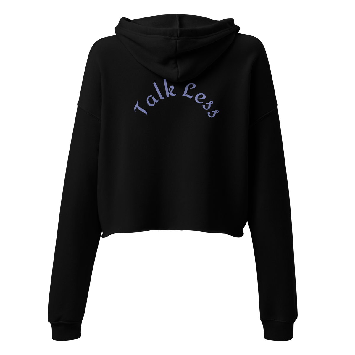 Talk Less Midnight Cross Women’s Crop Hoodie