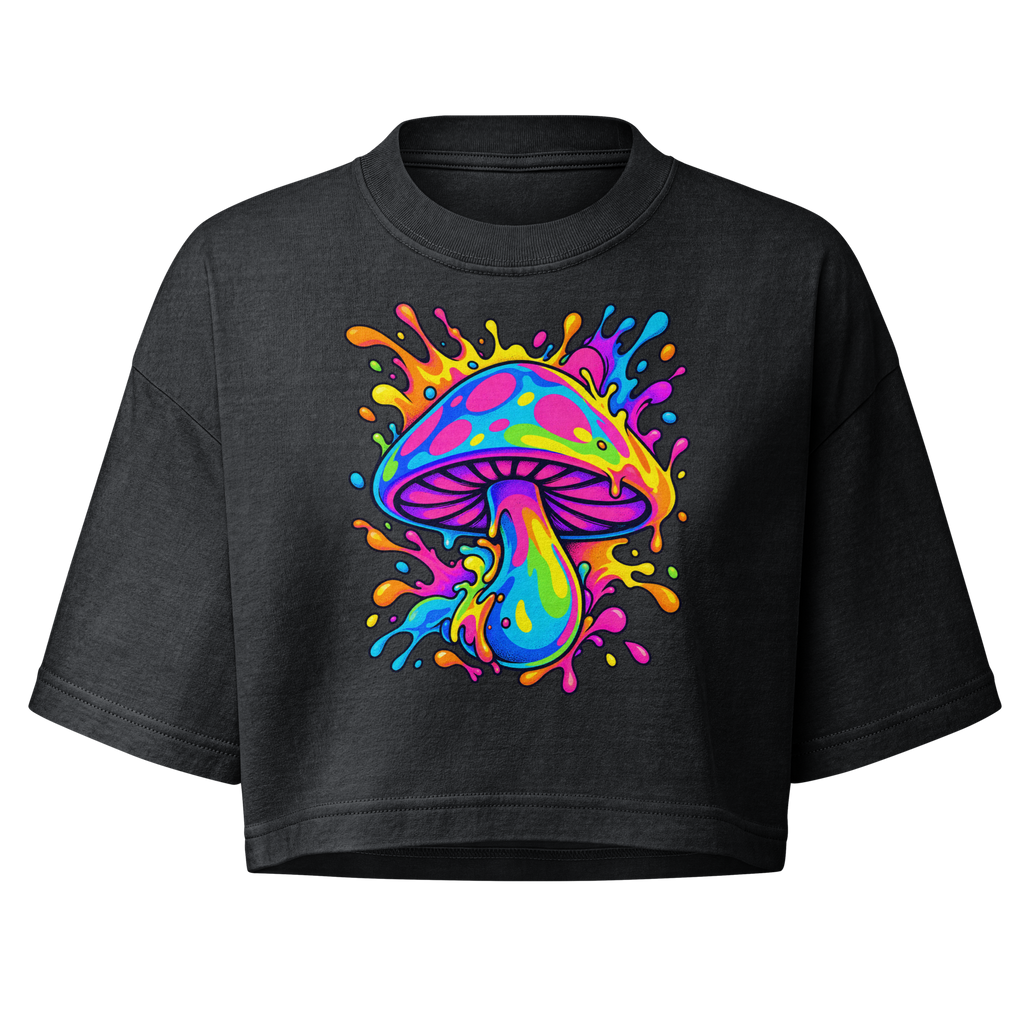 Talk Less Psychedelic Bloom Women’s Cropped Tee